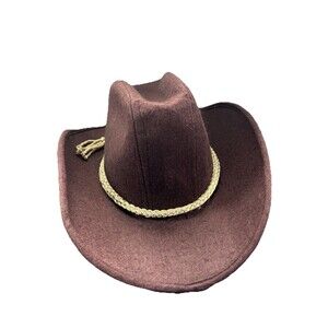 Vtg Union Made Wool Cowboy Hat Brown Western Felt Fedora READ Cond Sz M/L